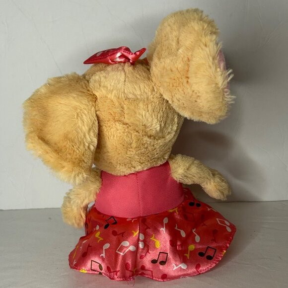 Hallmark Plush Mouse In Pink Dress With Musical Notes & Bow - Picture 4 of 6